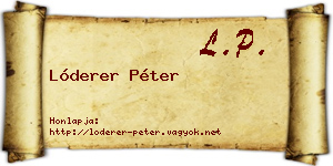 Lóderer Péter névjegykártya