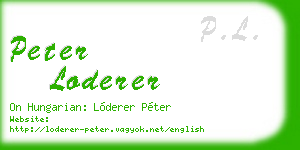 peter loderer business card