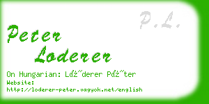 peter loderer business card